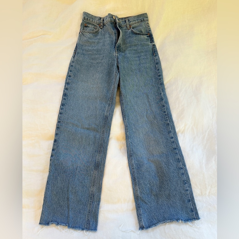 Zara Medium Blue Denim Baggy Pants
